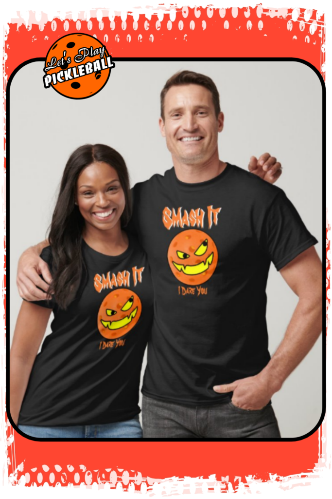 side eye pickleball jackolantern t shirt dark2 pin