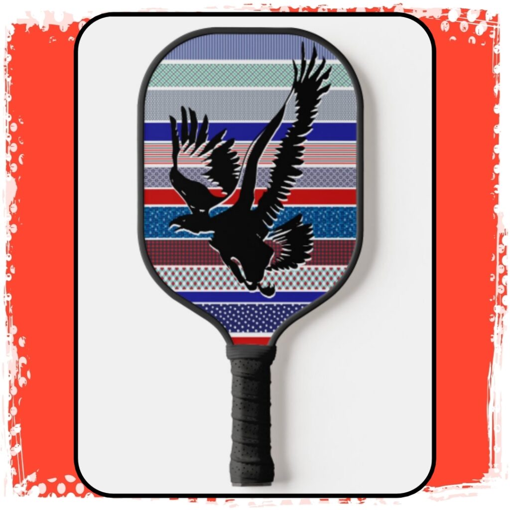 American Bald Eagle Silhouette Red White Blue Pickleball Paddle insta