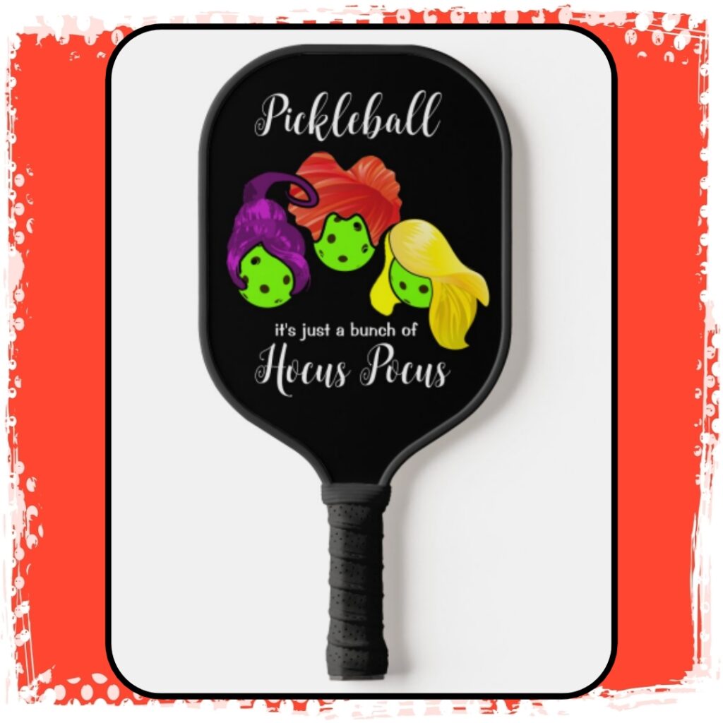 Pickleball Hocus Pocus Colorful Witches Halloween Pickleball Paddle