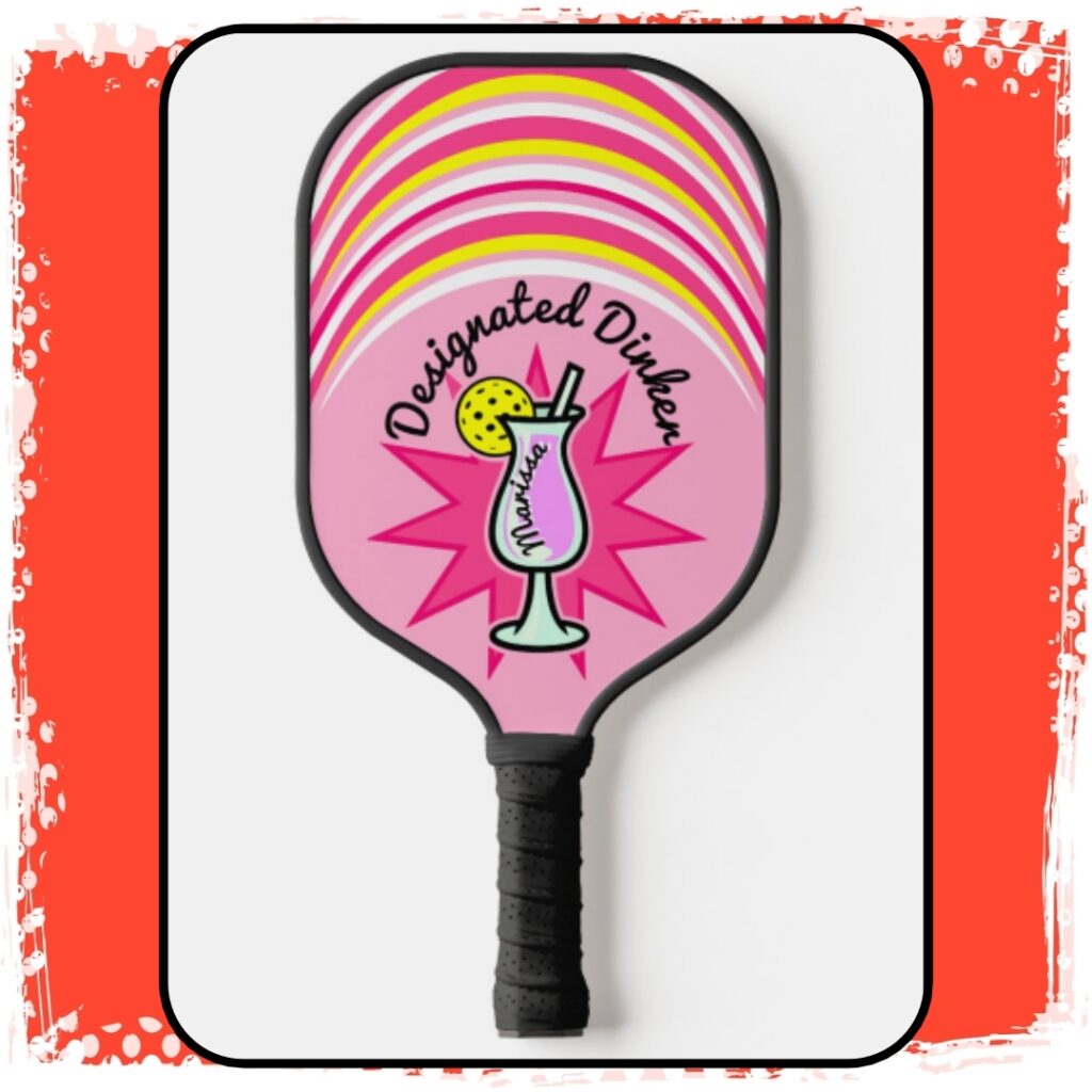 Pickleball Personalized Designated Dinker Pink Pickleball Paddle insta2