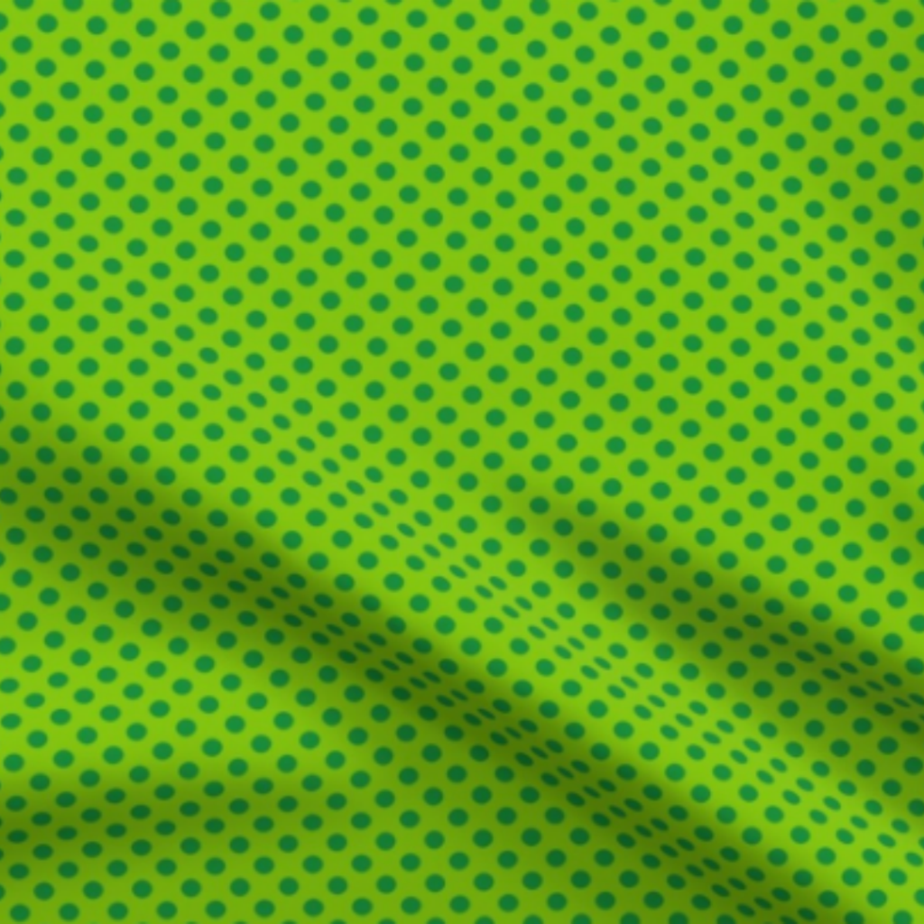 Lime Green Polka Dots Fabric by green carbon 2112