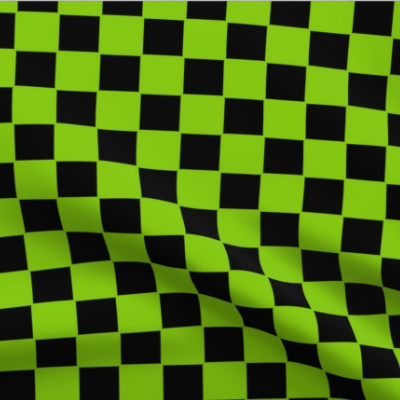 Lime Green and Black Classic Checkerboard Pattern