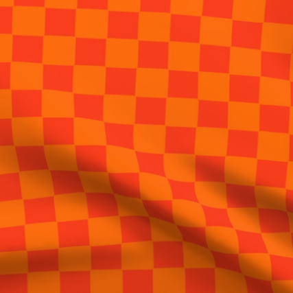 Orange on Orange Classic Checkerboard Pattern