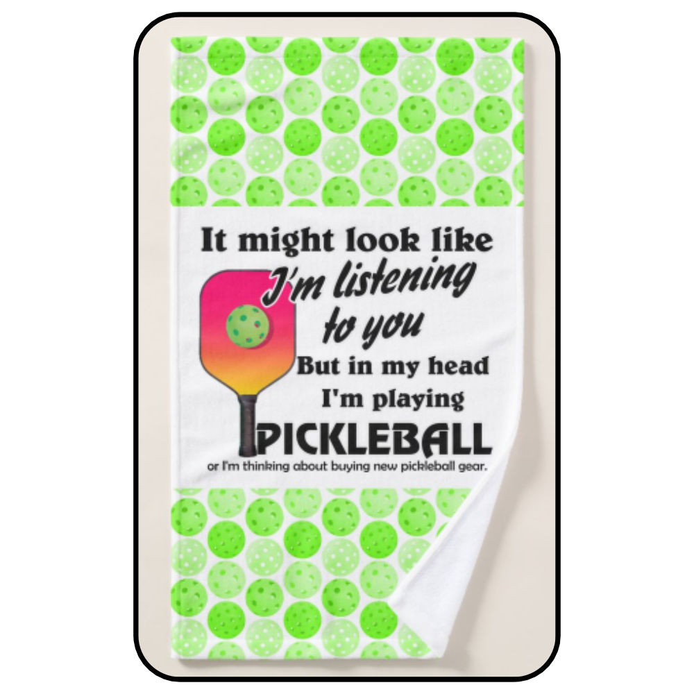 Pickleball Lover In My Head Im Playing Pickleball Hand Towel