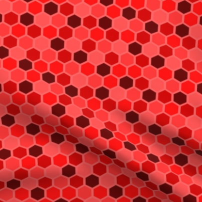 Strawberry Red Honeycomb Geometric Pattern Fabric 