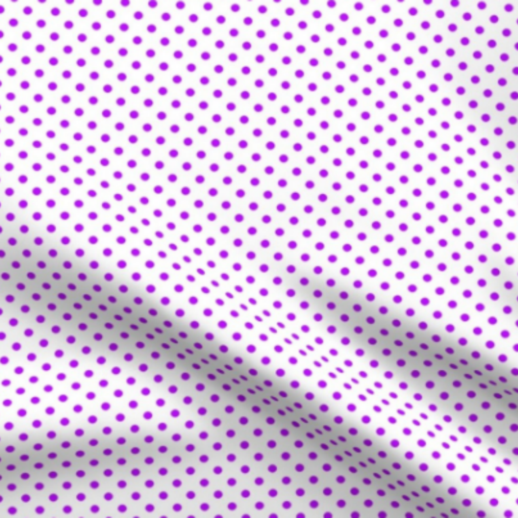 Purple Grape Jelly Polka Dots on White Fabric by green carbon 2112