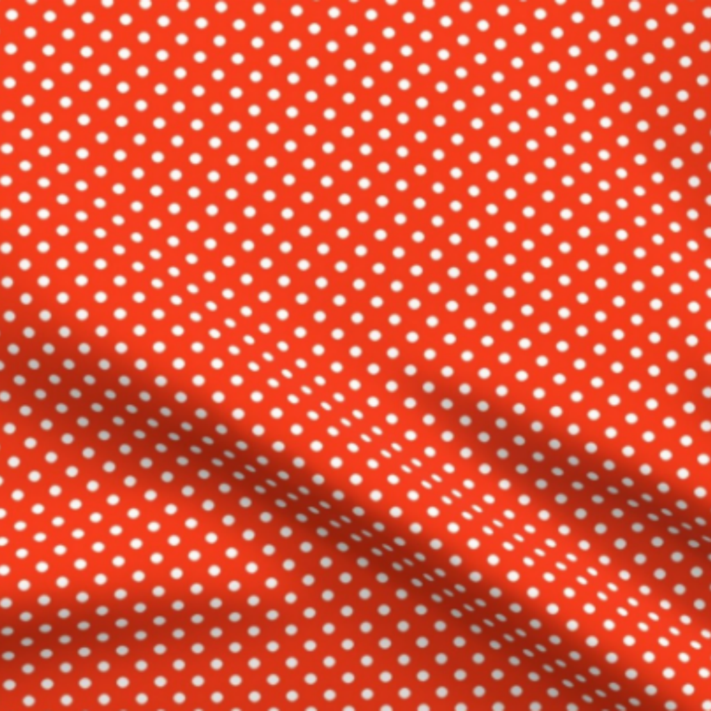 White Polka Dots on Orange Fabric by green carbon 2112