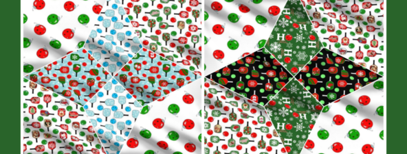 Pickleball Christmas Fabric Collection