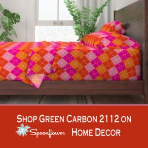 Home Decor on spoonflower image of pink and orange argyle bedding sheet set