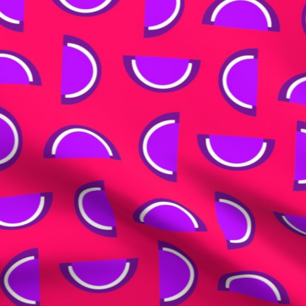 Grape Jelly Candy Fruit Slices on Hot Pink Fabric