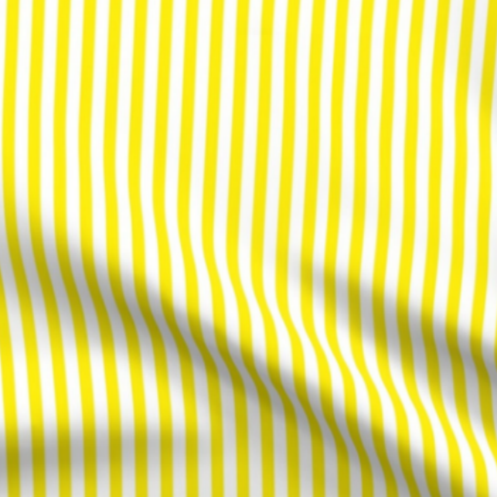 Lemon Yellow Classic Stripes Fabric yellow and white