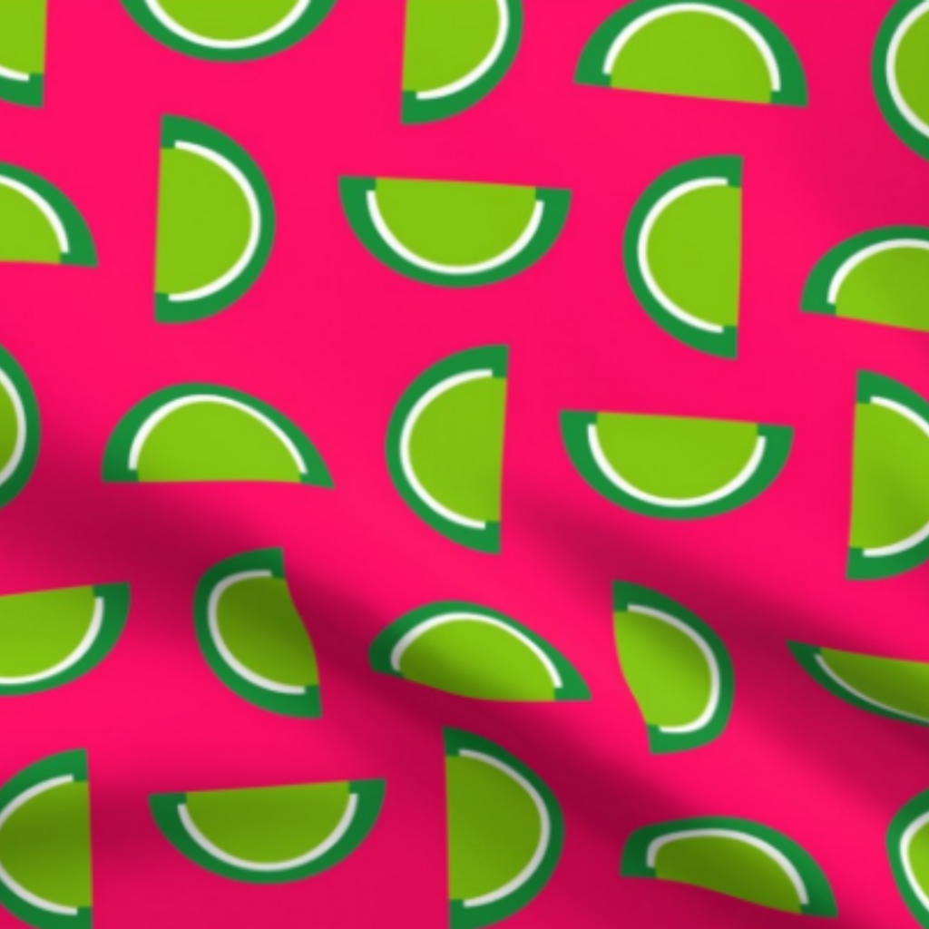 Lime Green Jelly Candy Fruit Slices on Hot Pink insta