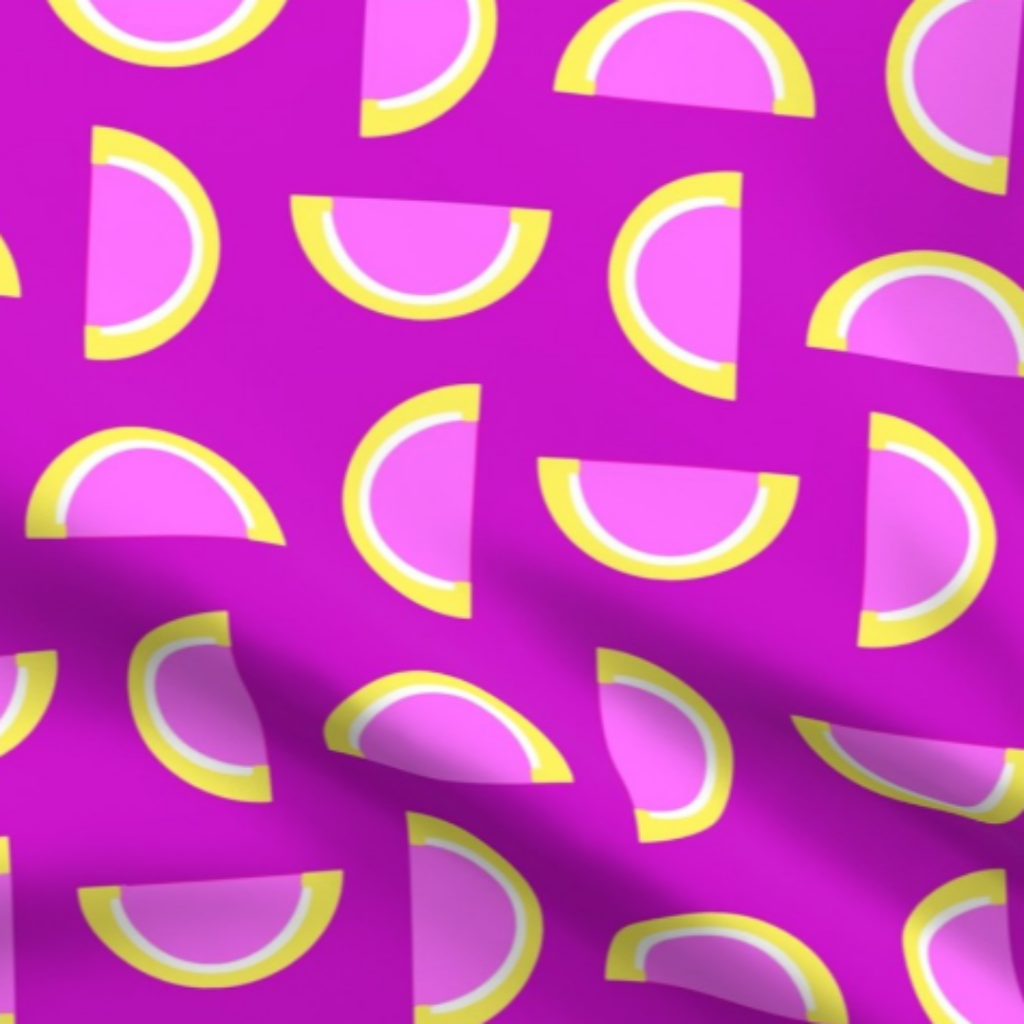 Pink Grapefruit Jelly Candy Fruit Slices on Purple Fabric