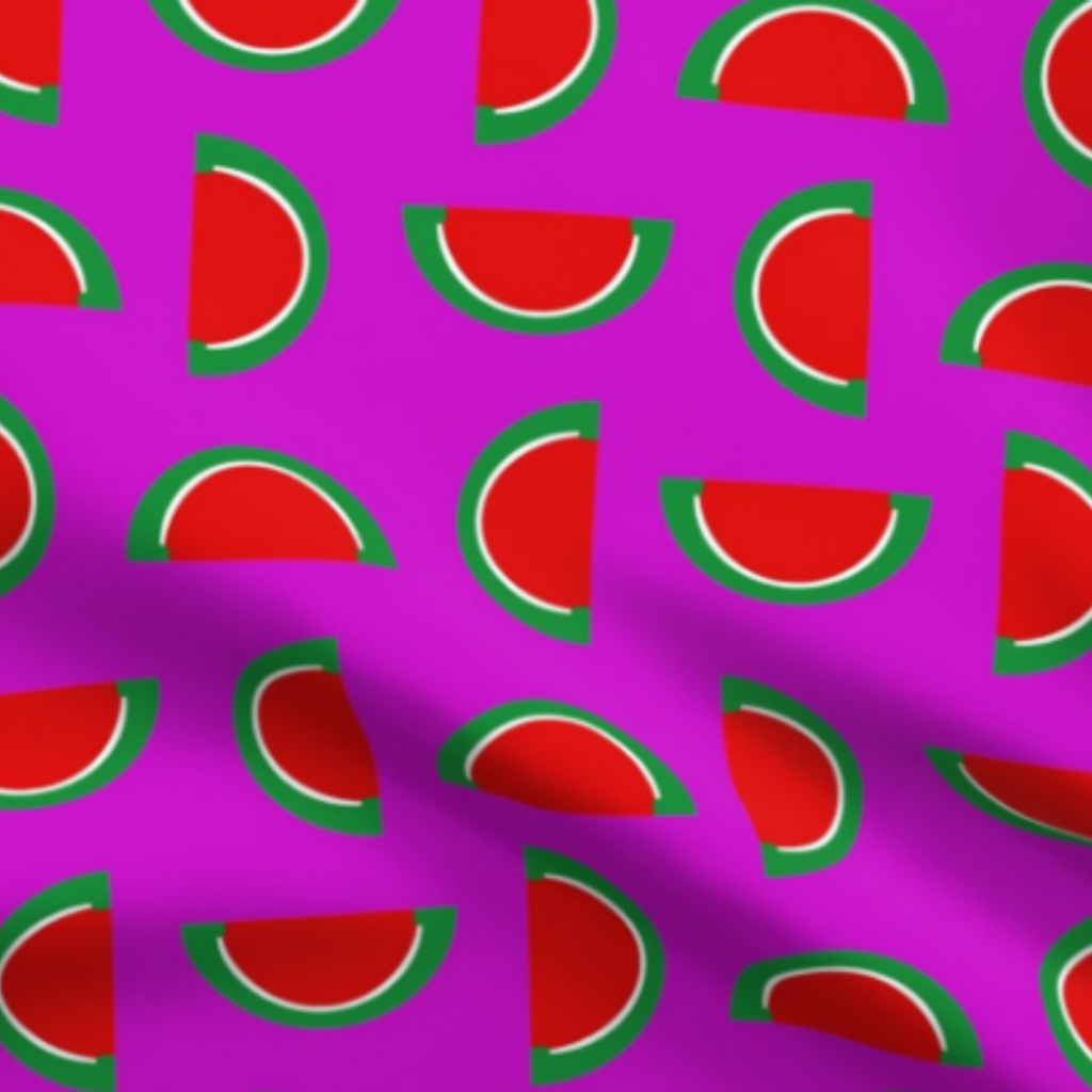 Strawberry Red and Green Jelly Candy Fruit Slices on Purple