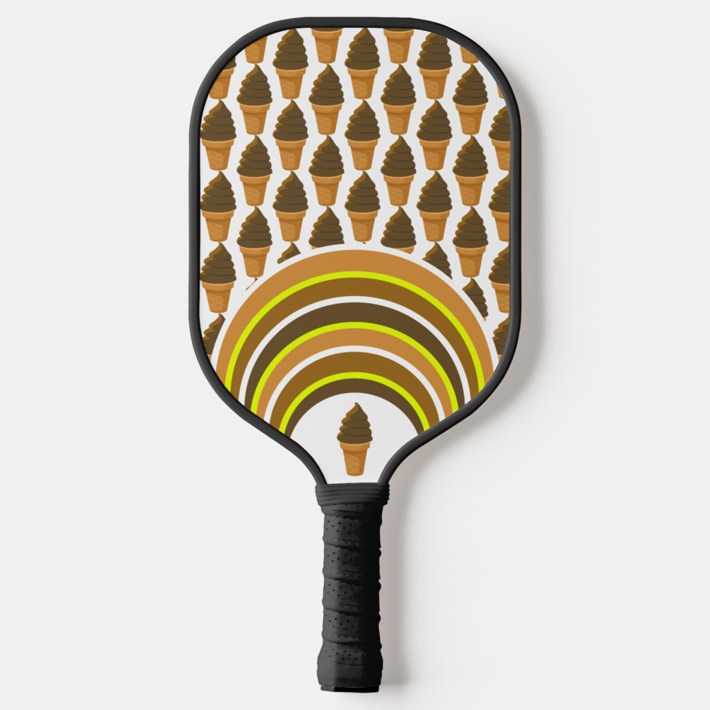 Zazzle Pickleball Soft Serve Chocolate Ice Cream Pickleball Paddle (Back)