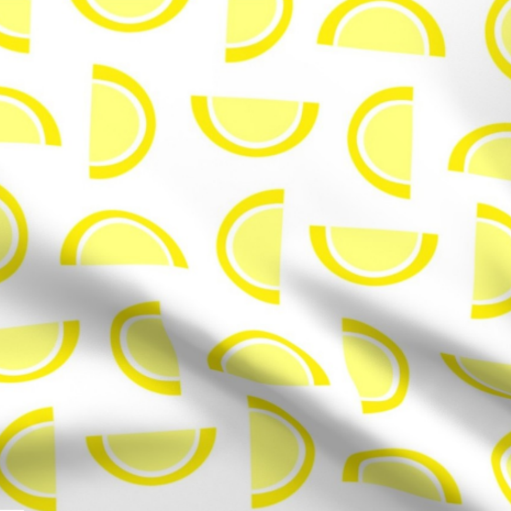 Lemon Yellow Jelly Candy Fruit Slices on White Fabric