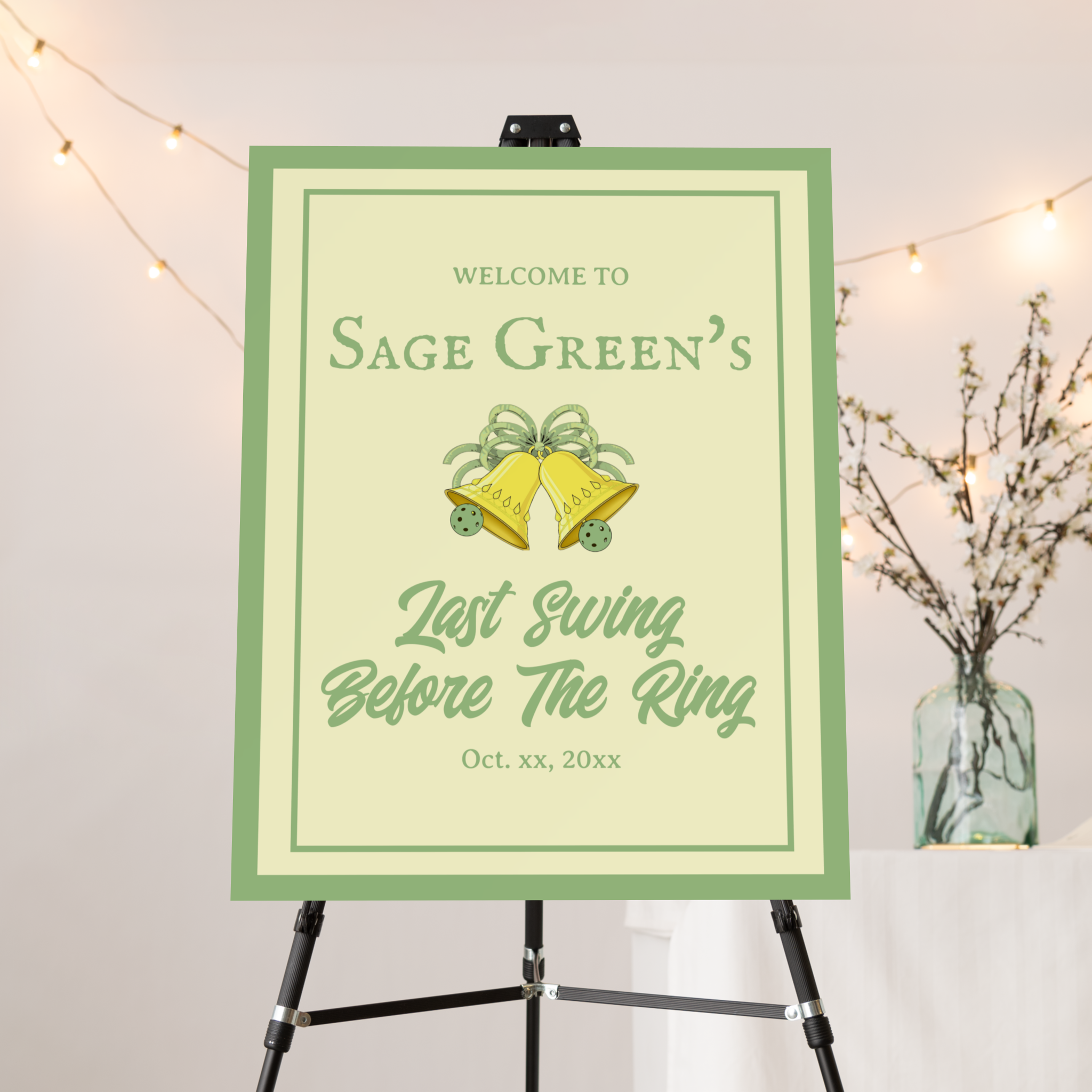 Zazzle Last Swing Before the Ring Sage and Cream Wedding Foam Board (In Situ (Stand)) (1)