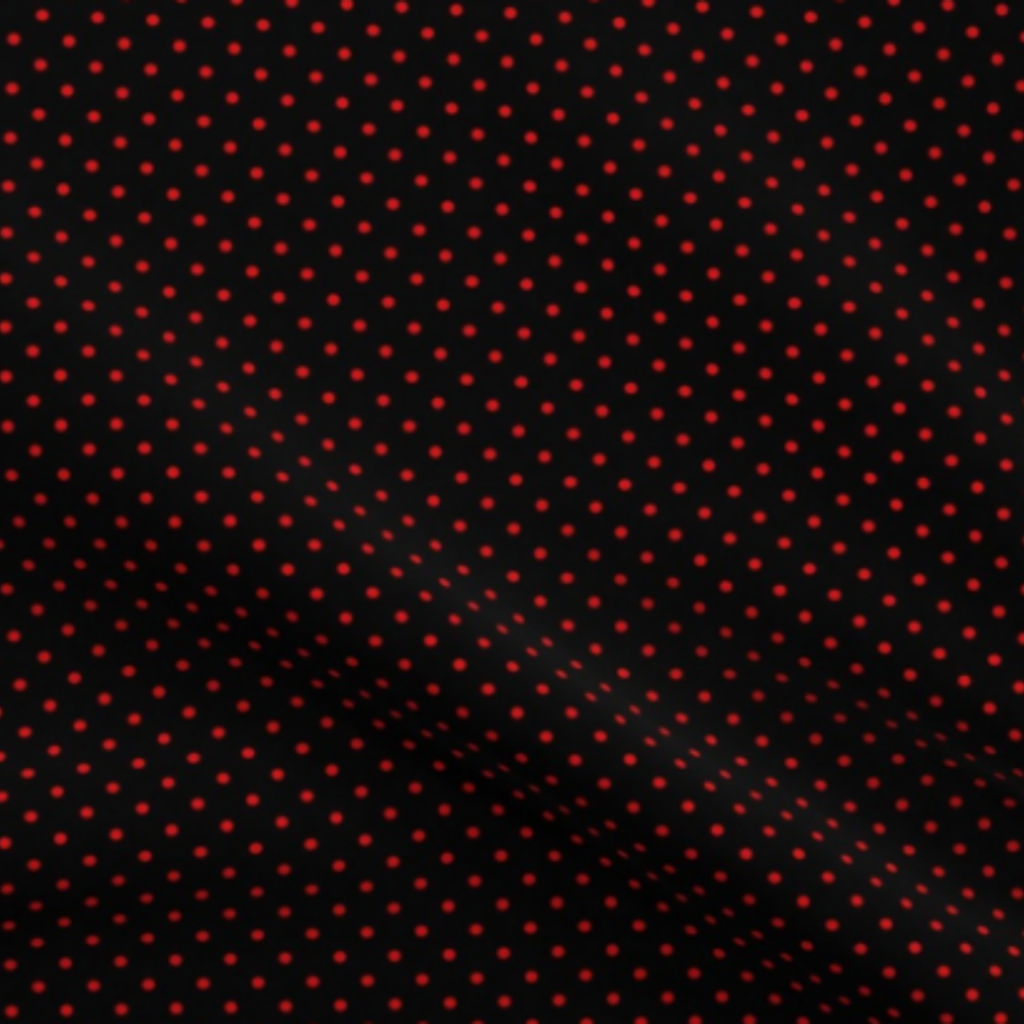 Strawberry Micro Polka Dots on Black Fabric