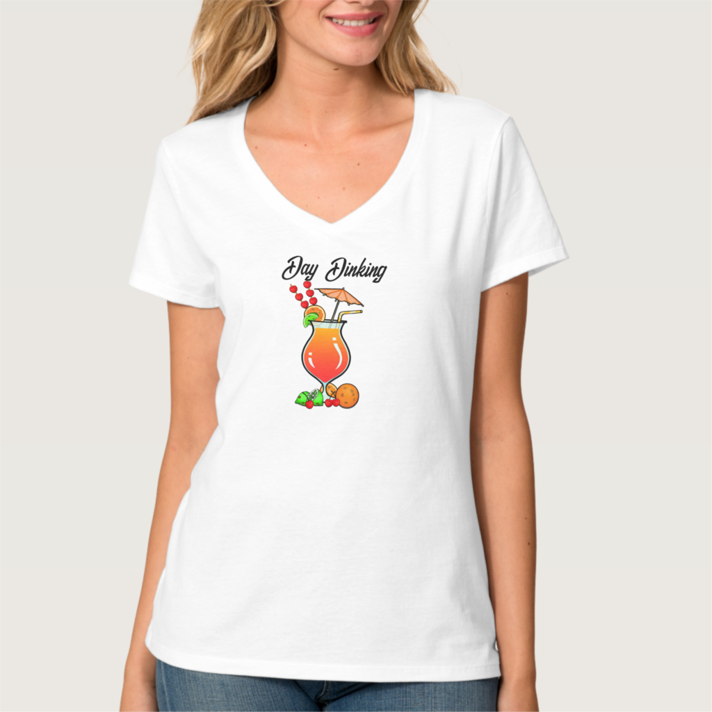 Zazzle Pickleball Day Dinking Tropical Hurricane Cocktail T Shirt (Front) (1)