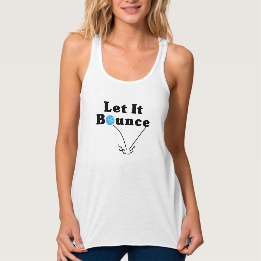 Zazzle Pickleball Serve Let It Bounce Blue Personalized Tank Top (Front)