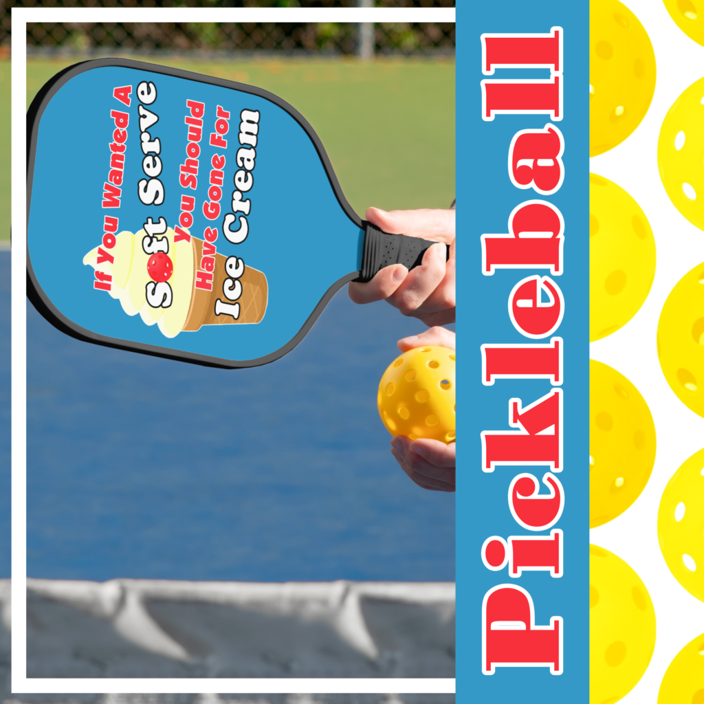 Zazzle Pickleball Soft Serve Go for Ice Cream Instead Pickleball Paddle (Insitu) media