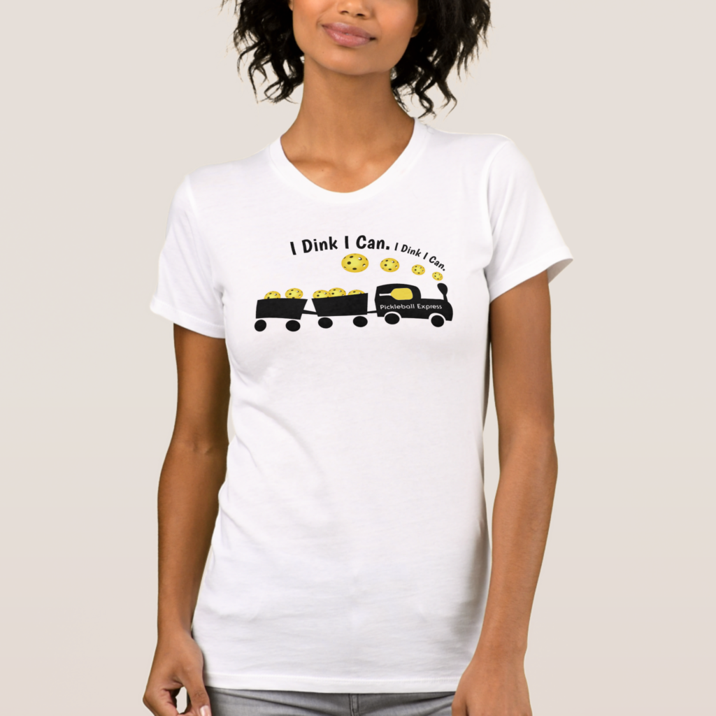 Zazzle Pickleball Training I Dink I Can Yellow Ball T Shirt (Front)