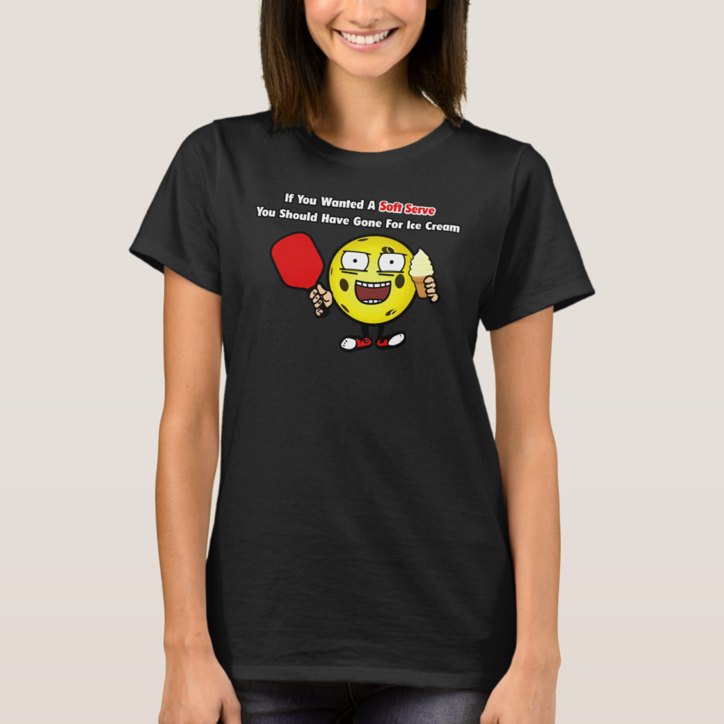 Zazzle Pickleball Vanilla Soft Serve Yellow Ball Funny T Shirt (Front)