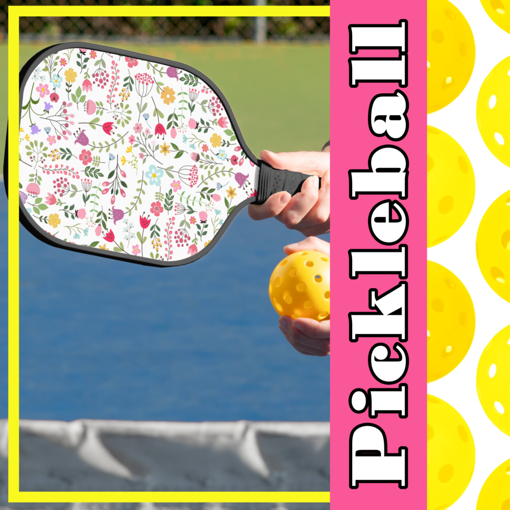 Zazzle Spring for Wildflowers Floral Pattern Bright White Pickleball Paddle (Insitu) media