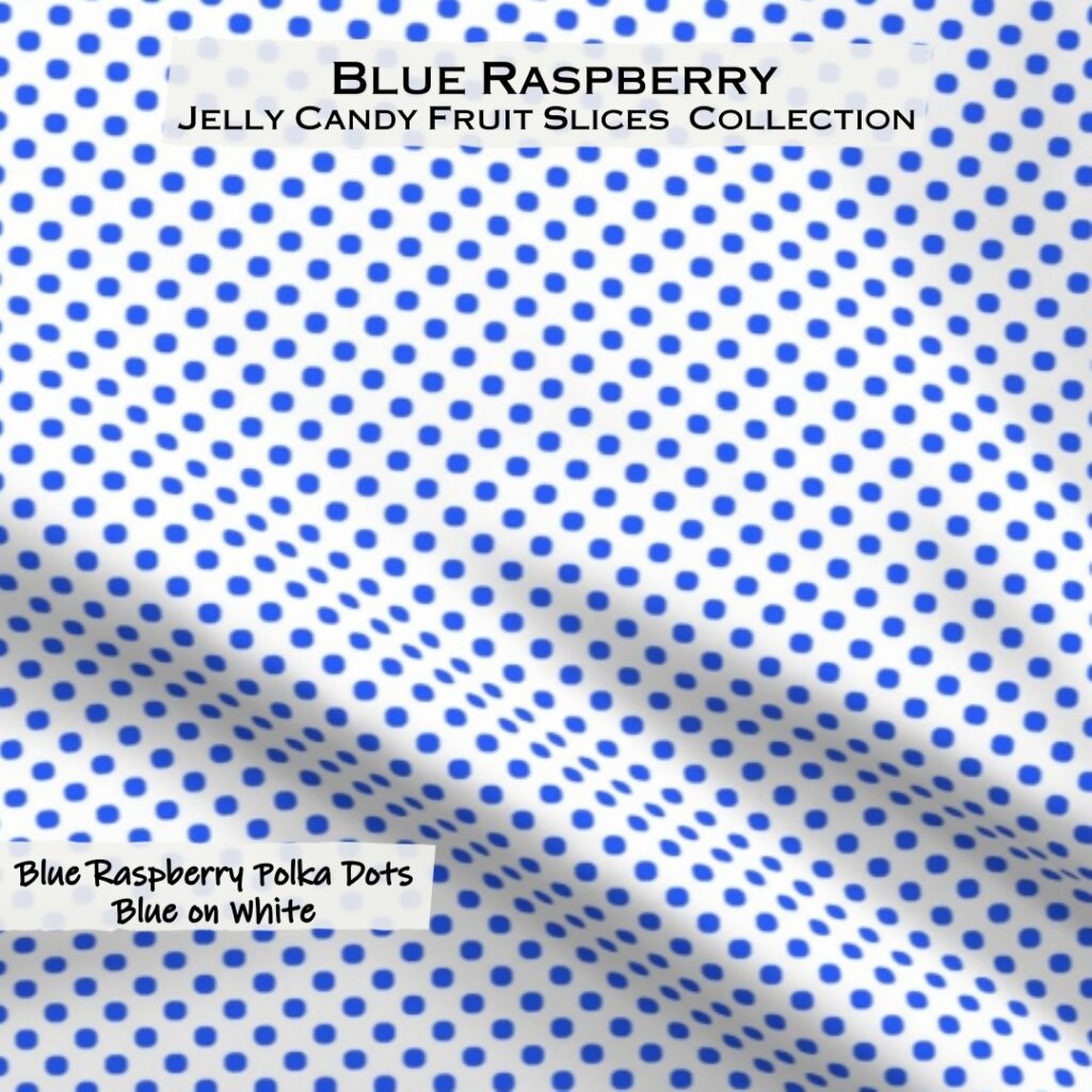 Blue Raspberry Polka Dots Blue on White