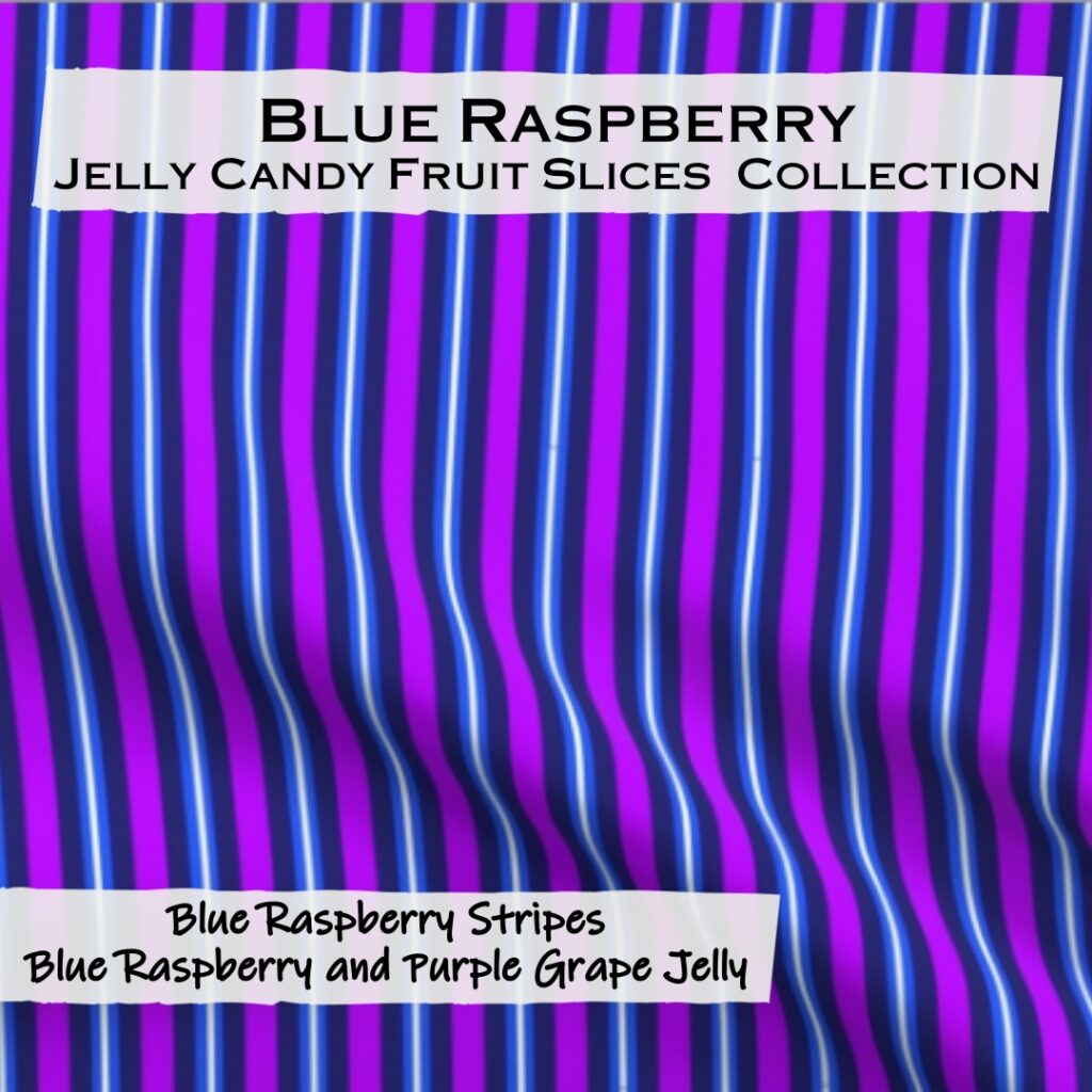 Blue Raspberry Stripes On Purple Grape Jelly Fabric