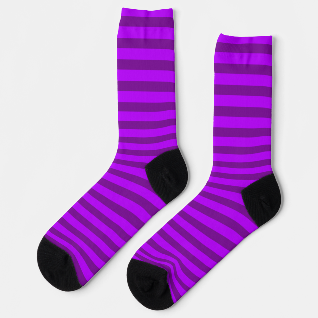 Zazzle Purple Grape Striped Socks (Left)