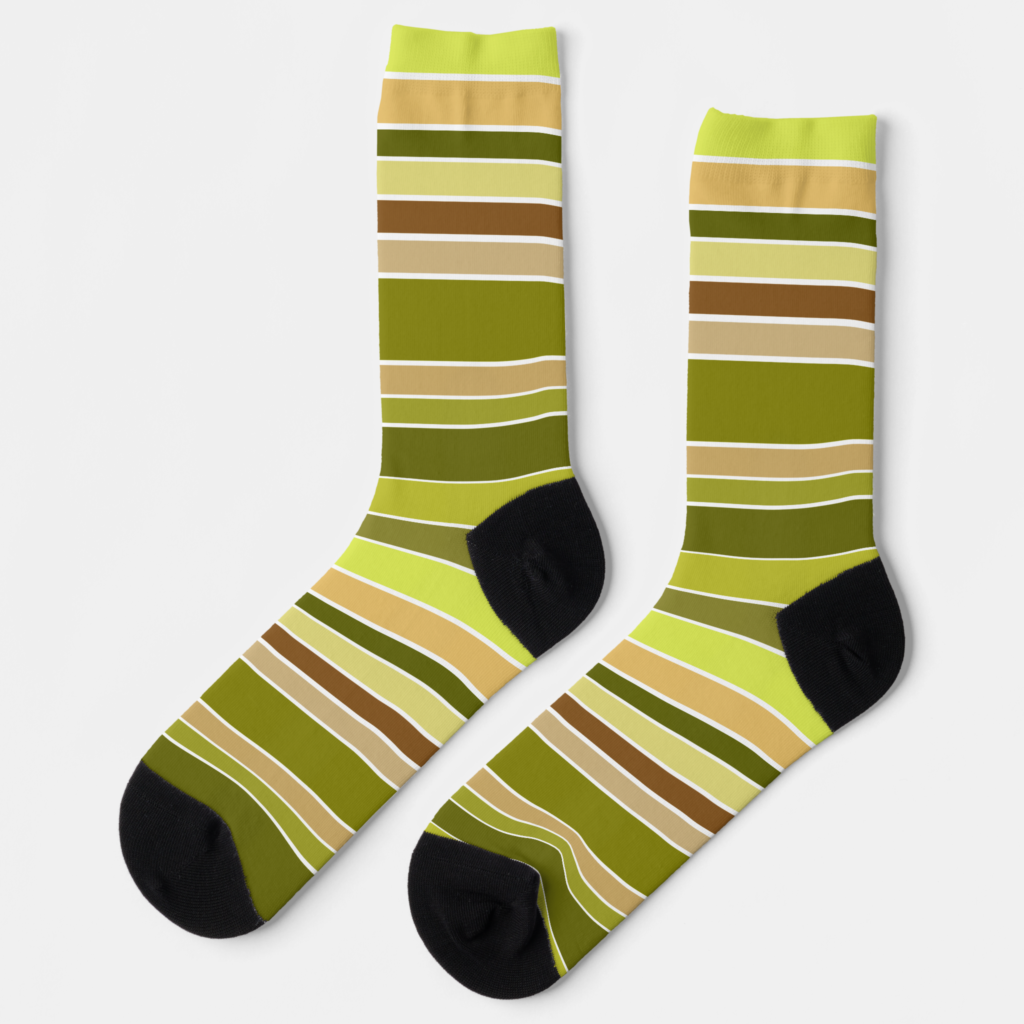 Zazzle Salsa Verde with Tortilla Chips Stripes Socks (Left)